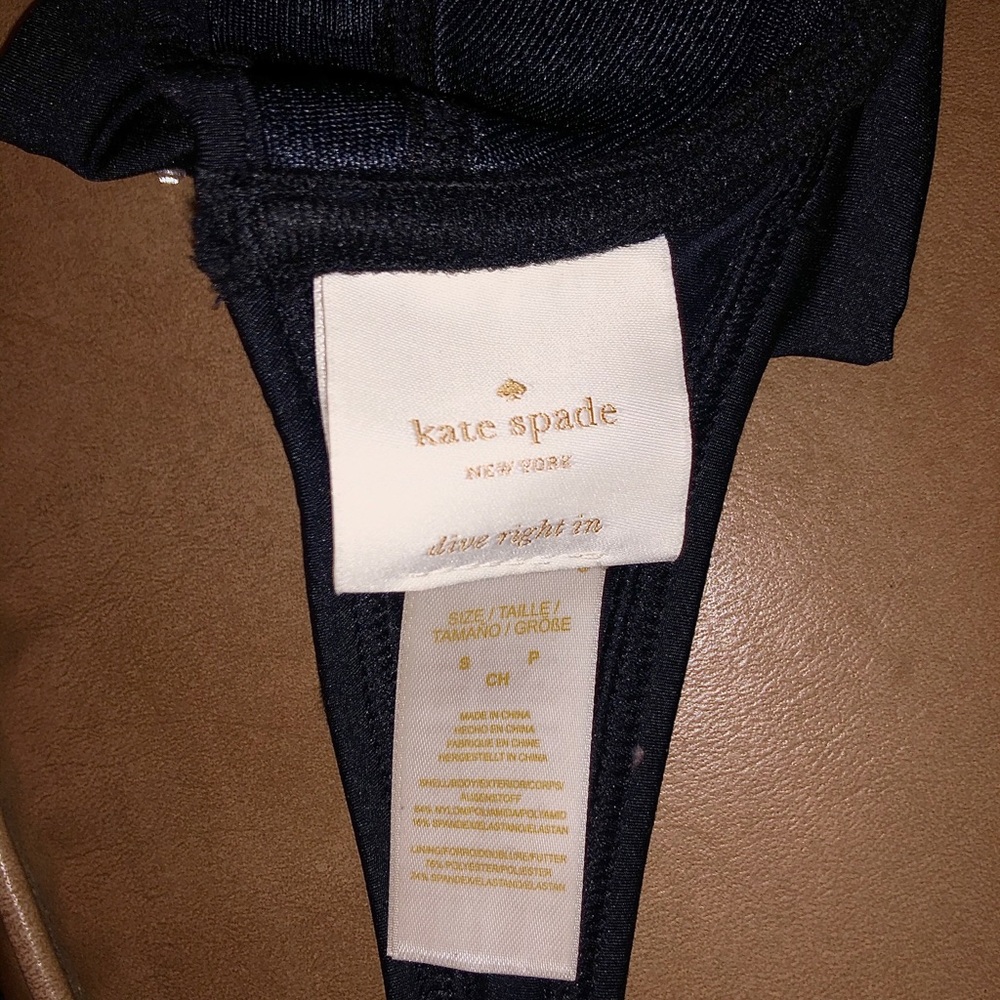 Kate Spade Bandeau Bow Swim w Jewels - Navy - Sz S - Picture 3 of 4